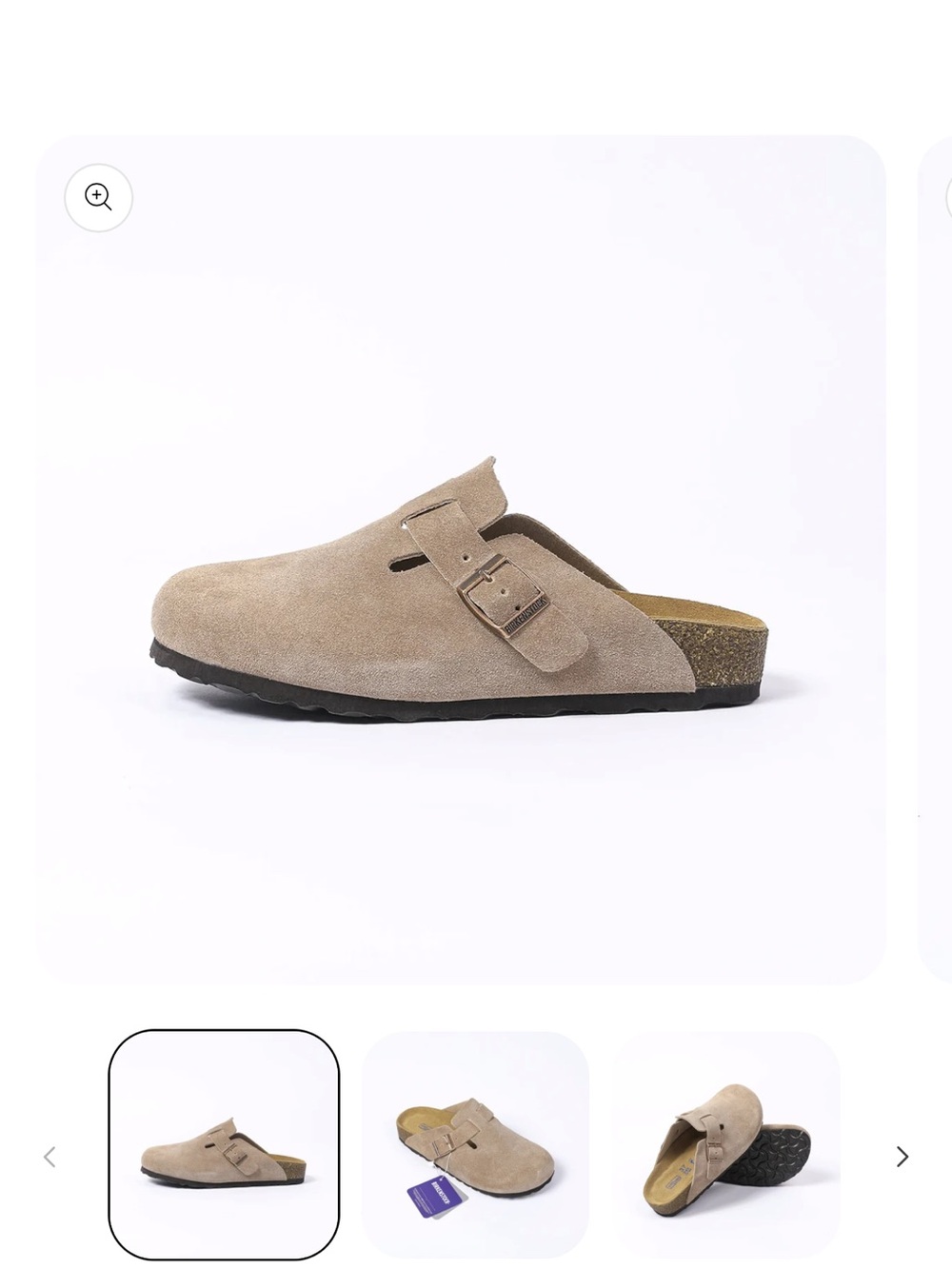 Birkenstock Suede Clog Mule in Taupe